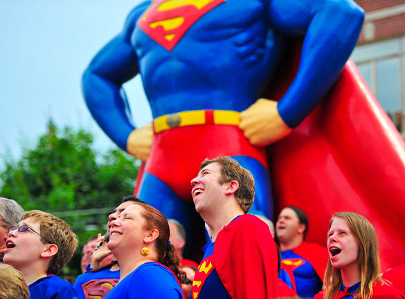 Supermen soar over old record