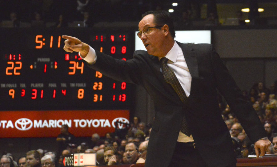 Wichita State coach Gregg Marshall yells to his players on Saturday, January 9 during SIUs loss to the Shockers.