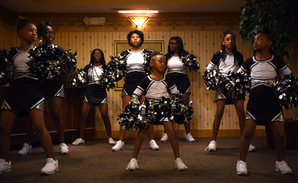 The Beautiful Ones prepare to perform their routine Thursday at Prairie Living in Chautauqua in Carbondale. In dancing you’re free, like a butterfly, said LaTricia Pettis-White, the group’s creative director. It’s like an expression without even saying anything. … You’re just free. – March 31, 2016. Carbondale, Ill. (Morgan Timms | @morgan_timms)