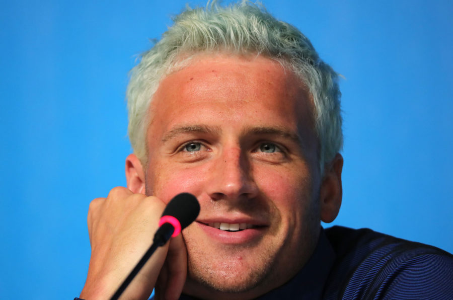 U.S.+Olympic+Swimmer+Ryan+Lochte+is+seen+during+the+Swimming+Press+Conference+of+team+USA+at+the+Main+Press+Center+at+Olympic+Park+Barra+prior+to+the+Rio+2016+Olympic+Games+on+Aug.+3%2C+2016%2C+in+Rio+de+Janeiro.+%28Michael+Kappeler%2FDPA%2FAbaca+Press%2FTNS%29