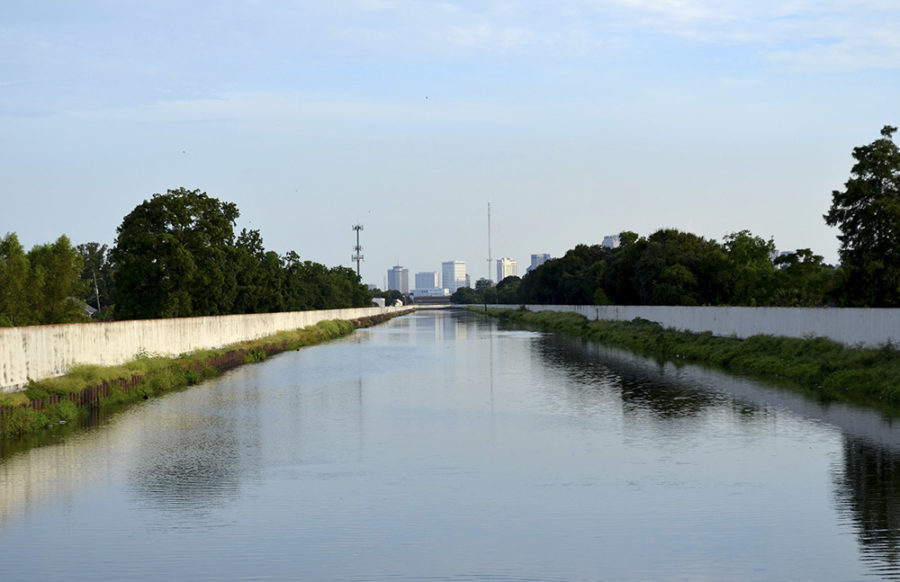 The skyline of New Orleans is seen in the distance down the London Avenue Canal. (Chris Adams/McClatchy DC/TNS)