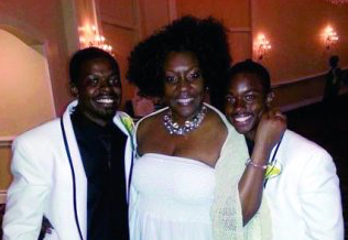D.J. Davis, right, stands with his aunt, Lisa Foreman, center, and his older brother Brandon Thompson. (Photo provided by D.J. Davis)