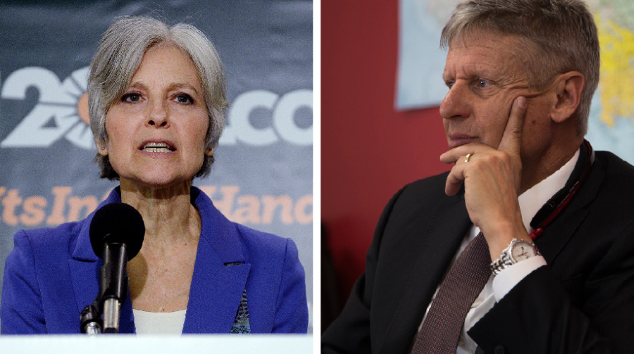 Green Party presidential candidate Jill Stein and Libertarian presidential candidate Gary Johnson. (TNS)