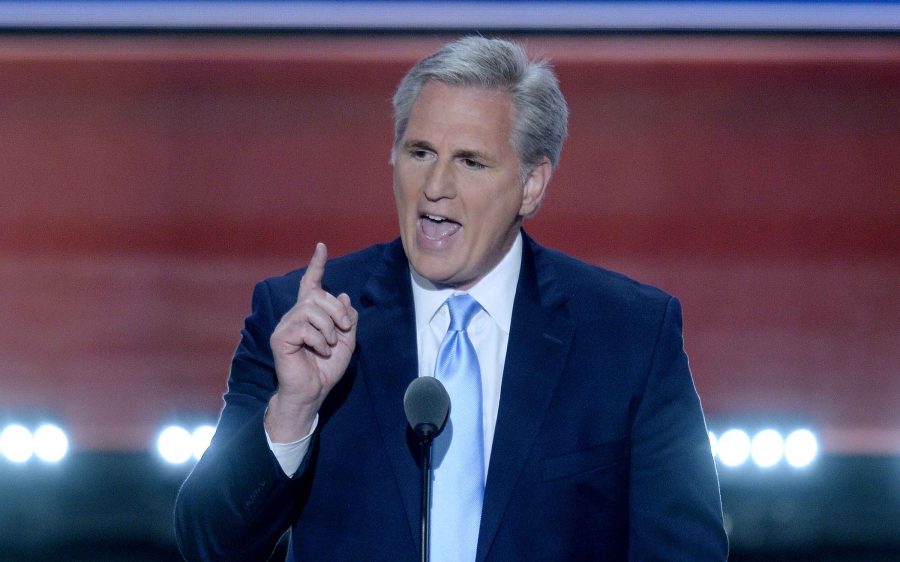 House majority leader Kevin McCarthy, R-Calif., speaks on the second day of the Republican National Convention on Tuesday, July 19, 2016, at Quicken Loans Arena in Cleveland. (Olivier Douliery/Abaca Press/TNS)