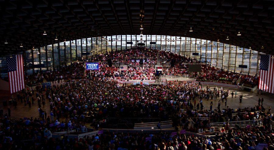 Then-Republican nominee for President Donald Trump campaigns at Dorton Arena Monday, Nov. 7, 2016 in Raleigh N.C. Its the final day before Election Day. (Jill Knight/Raleigh News & Observer/TNS)