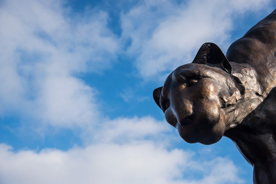 SIU-Edwardsvilles cougar statue. (Jacob Wiegand | @jawiegandphoto)