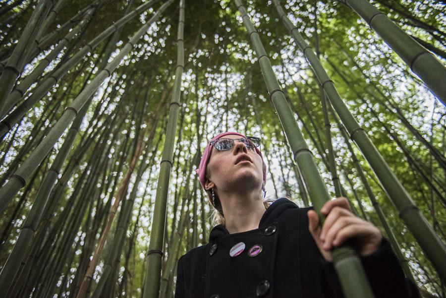 Emmalie Hall-Skank, a senior from Streamwood studying interior design, gazes up from inside a bamboo forest Sunday, March 5, 2017, during an afternoon hike with members of the Southern Illinois Pagan Alliance at the Marberry Arboretum off Pleasant Hill Road in Carbondale. The group hike was organized by Tara Nelson, founder of SIPA and a 2002 SIU graduate. Because [Paganism] is a nature-based spiritual practice, for us, this is church, said Nelsen. Being able to watch this change of the seasons and recognize that this so much a part of human existence, like seriously, this is church. For us, being out in nature is more sacred than any building ever could be. Although this was SIPAs first group hike of 2017, Nelson said she plans to facilitate more group activities in the coming months.