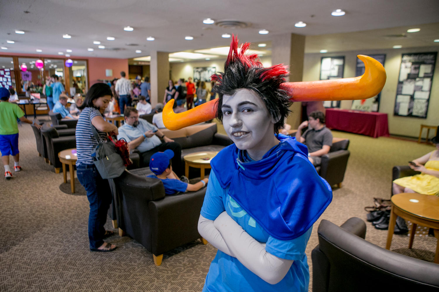 Junior zoology major, Katie Reis, of Naperville poses for a portrait dressed as Rufioh from Homestuck, Saturday, Aug. 19, 2017, at the SIU Eclipse Comic-Con event in the Student Center. Ive been cosplaying for about five years, Reis said. I love being able to find new ways to make things – you learn to take ideas and change them to fit your needs. (Brian Munoz | @BrianMMunoz)