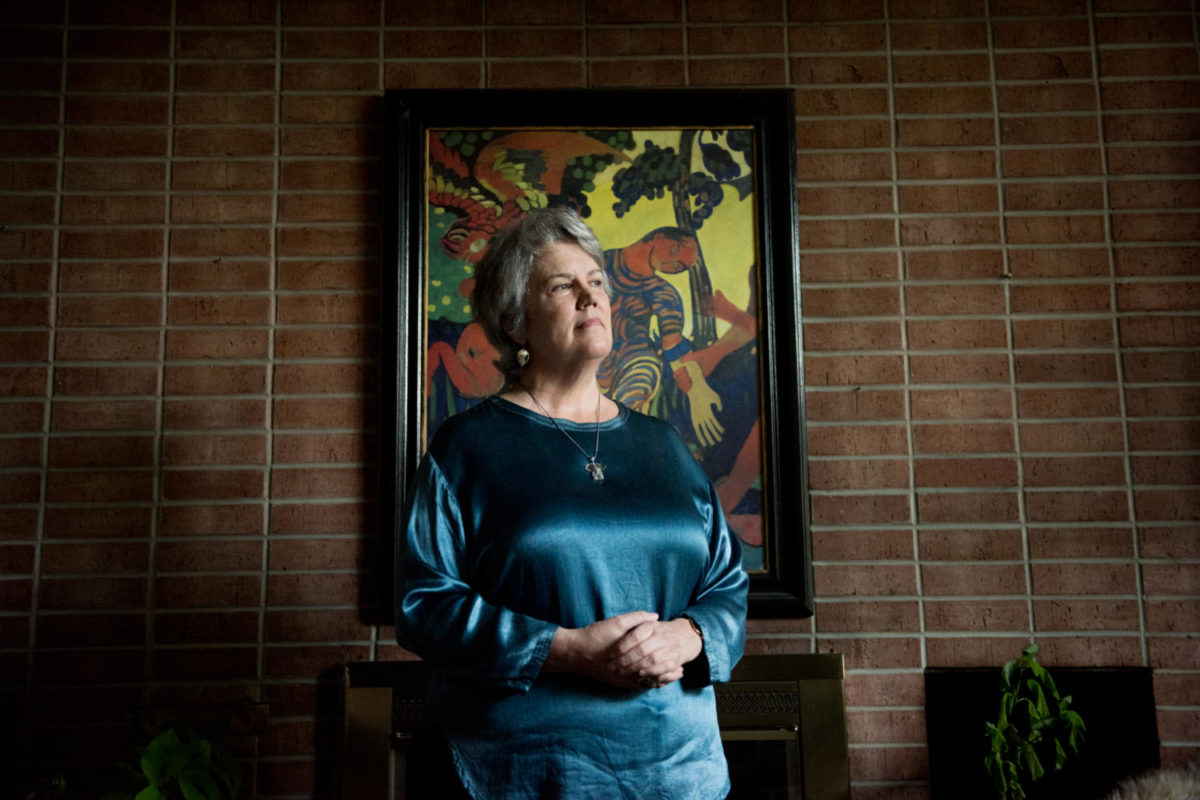 Political science professor Virginia Tilley, of Gainesville, Florida, poses for a portrait Friday, Sept. 22, 2017 at her home in Carbondale. Tilley specializes in comparative and international politics of ethnic and racial conflict. Tilley was recently subject of controversy for a report  she co-wrote with Richard Faulk accusing Israel of apartheid, which was released and subsequently retracted in March 2017 by the United Nations Economic and Social Commission for Western Asia. (Brian Muñoz | @BrianMMunoz)