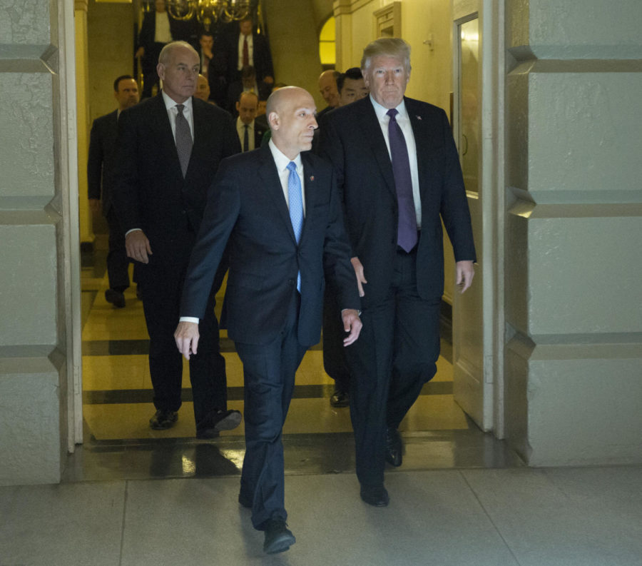 U.S. President Donald J. Trump arrives on Capitol Hill in Washington, D.C., on Thursday, Nov. 16, 2017 to speak to the House Republican Conference. (Chris Kleponis/CNP/Zuma Press/TNS)