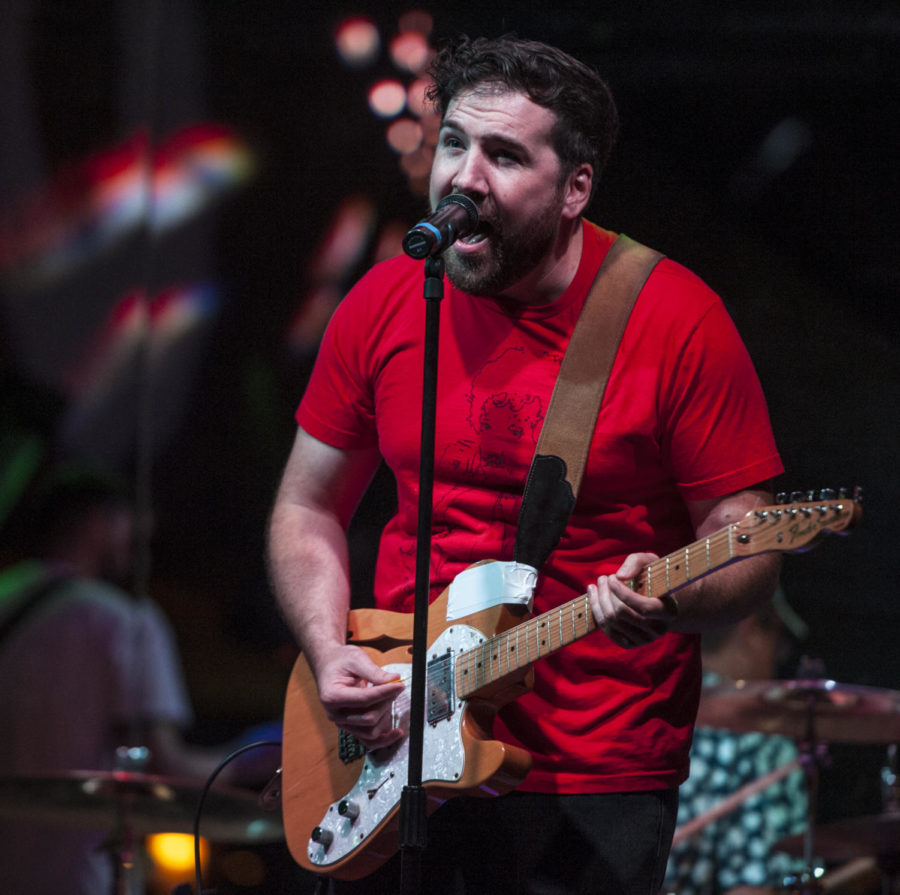 Dane Johns, of the band Sleeping Tapes, performs during the Rainbow Cafe benefit concert, Saturday, June 2, 2018, at Street Bar in Carbondale. (Mary Newman | @MaryNewmanDE)