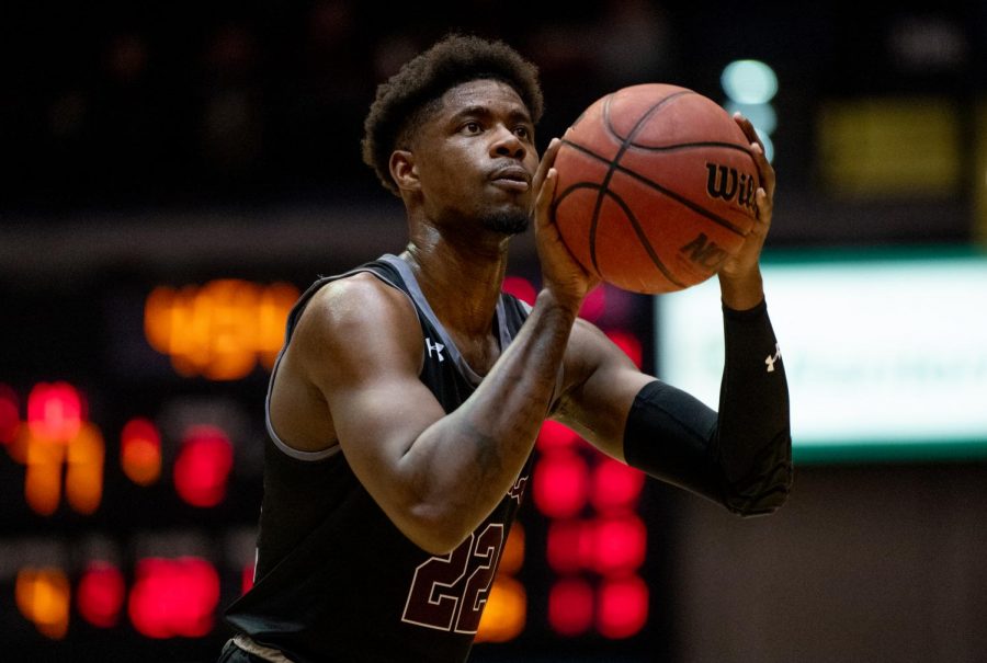 Southern Illinois Saluki senior guard Armon Fletcher goes for a basket on Thursday, Jan. 30, 2019 during the Southern Illinois Salukis’ 88-73 win over the Indiana State Sycamores at SIU Arena.
