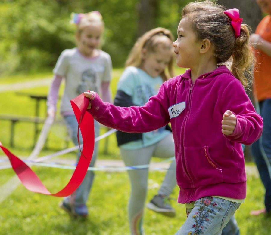 Rae Gogan-Thomas from West Frankfort twirls her ribbon around during the annual SIPA Beltane Ritual at Giant City State Park April 28, 2019. The kids had their own Maypole to celebrate the season of growth.
