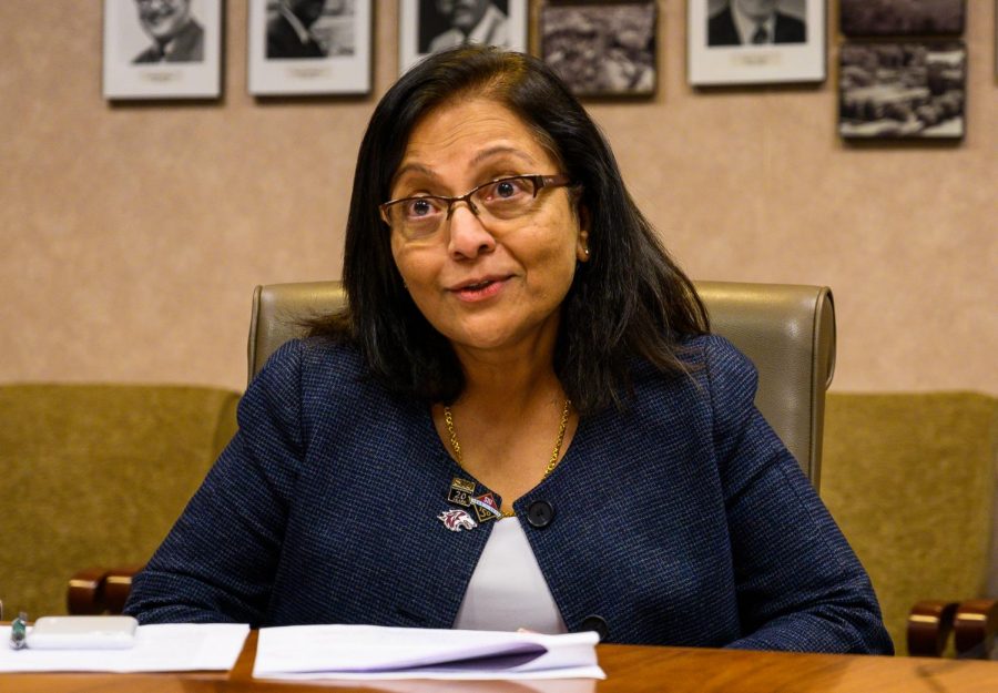 Interim Provost and Vice Chancellor for Academic Affairs Merra Komarraju talks during a news conference on Wednesday, Sept. 4, 2019. The meeting discussed the 2019 enrollment numbers for SIU.