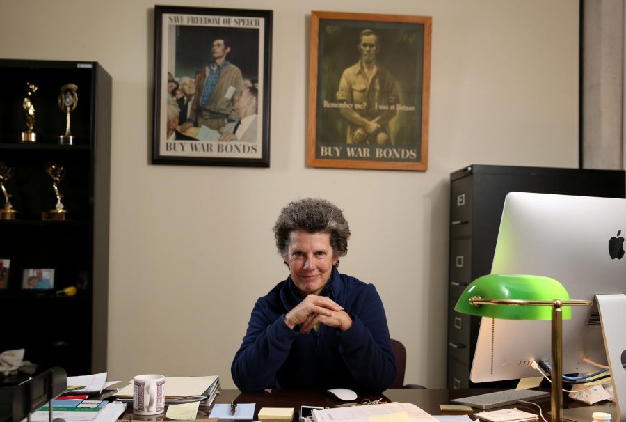Janice Thompson, the new Director of the Journalism Department, in her office on Monday, January 13, 2020, at the Southern Illinois University campus, Carbondale, Illinois.