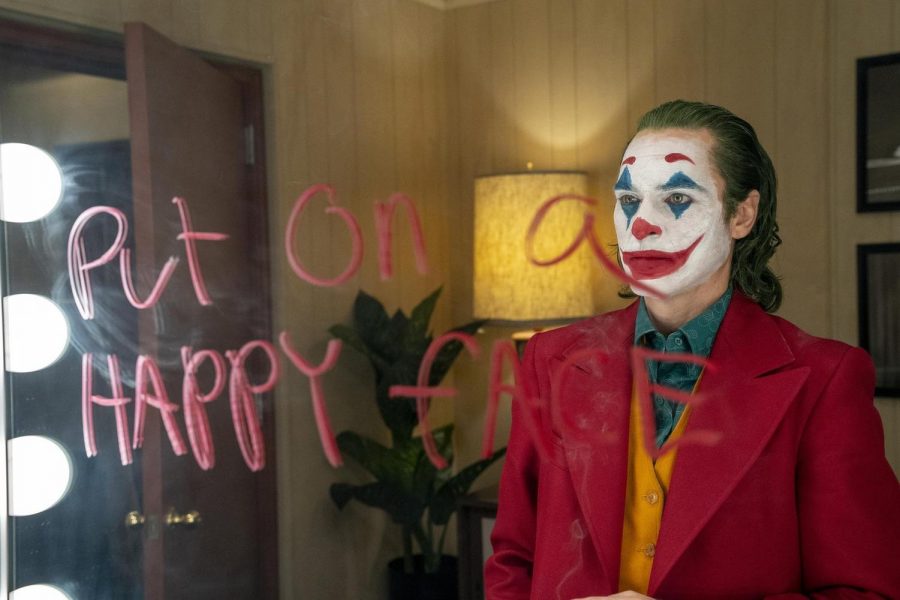 Joaquin Phoenix in Joker, a movie he says is about childhood trauma, gun violence, isolation and mental health. 