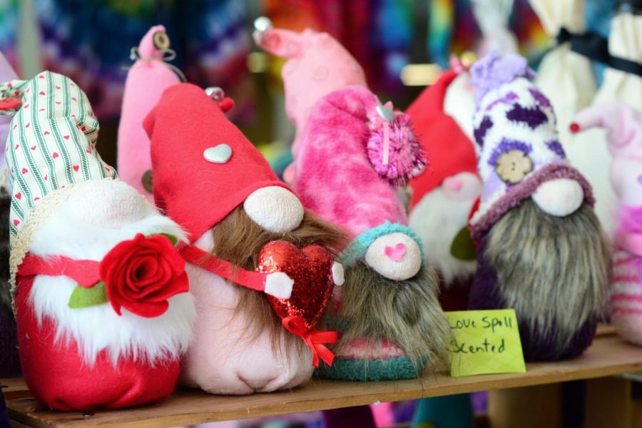 Valentine’s Day gnomes designed and created by Amanda Lee, founder of Hippie Child Creations, are on display during the Valentine’s Day Craft Show at the SIU Student Center, on Friday, February 14, 2020, Carbondale, IL.  

