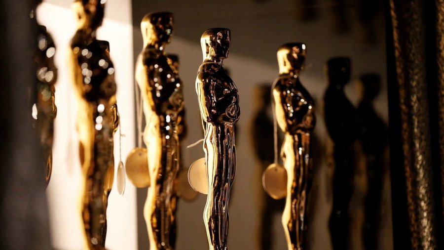 The Oscar statue backstage at the 88th Academy Awards on Feb. 28, 2016, in Hollywood. 