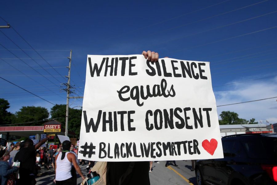 Black Lives Matter demonstrators visit the town of Anna, Illinois, Thursday, June 4, 2020.
