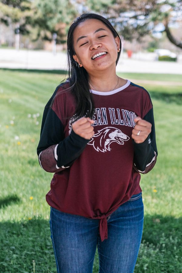 Ashley Zhao sings Neng Bu Neng in Mandarin Saturday, April 10, 2021 at SIU. Zhao said that international students are well welcomed on the SIU campus, crediting much of that to the work of the Center for International Education (CIE).