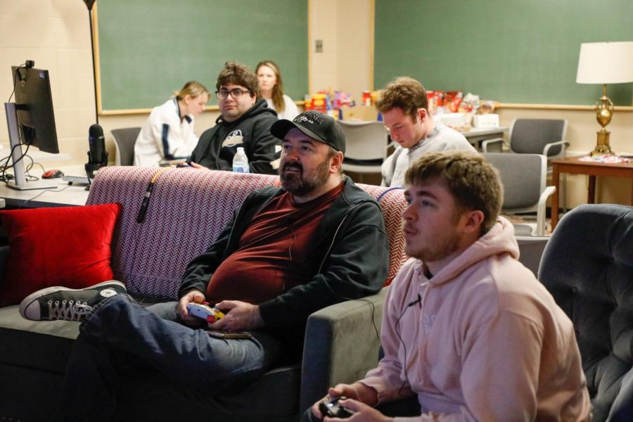Visitors play videogames on Thursday, April 7, 2022 in Carbondale, Ill. The event was held by SalukiGames and live streamed on playingforpets.com, Twitch, Facebook, and YouTube.