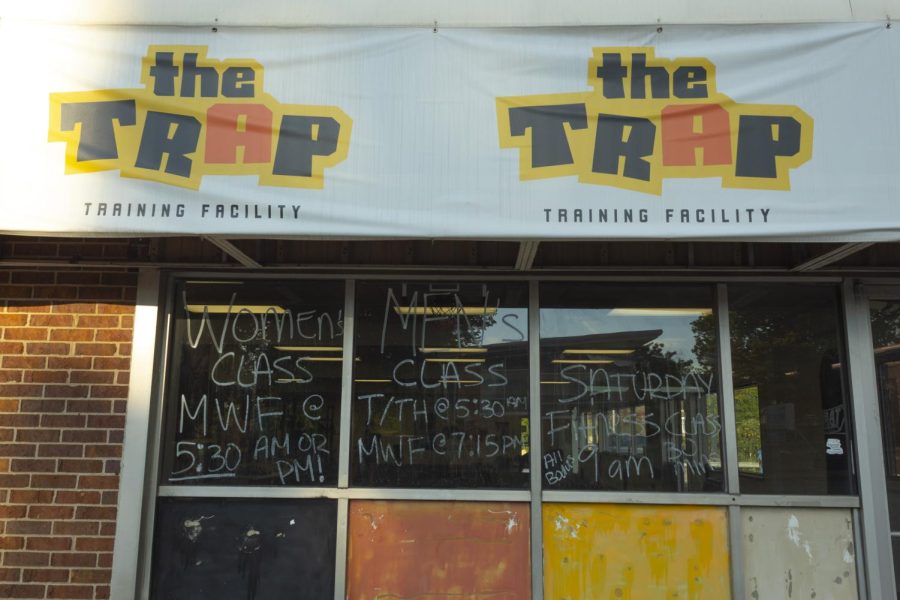 Information about the classes are written on the windows of The Trap Aug. 18, 2022 in Carbondale, Ill.