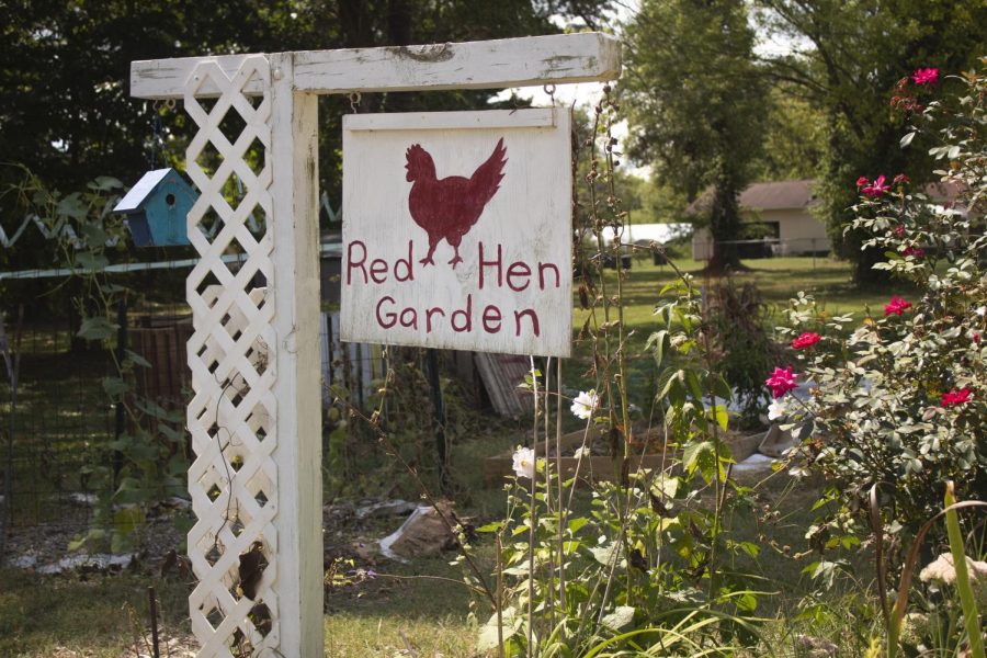A sign greets visitors of the Annual Farm Crawl Sept. 10, 2022 at Red Hen Garden in Carbondale, Ill.