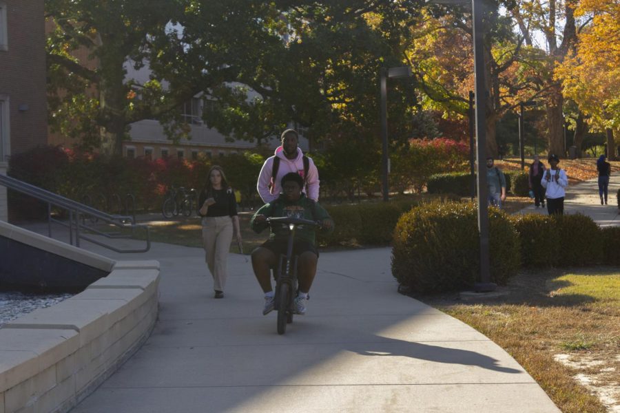 SIU students use the scooter to get to their classes Oct. 20, 2022 at SIU in Carbondale, Ill.