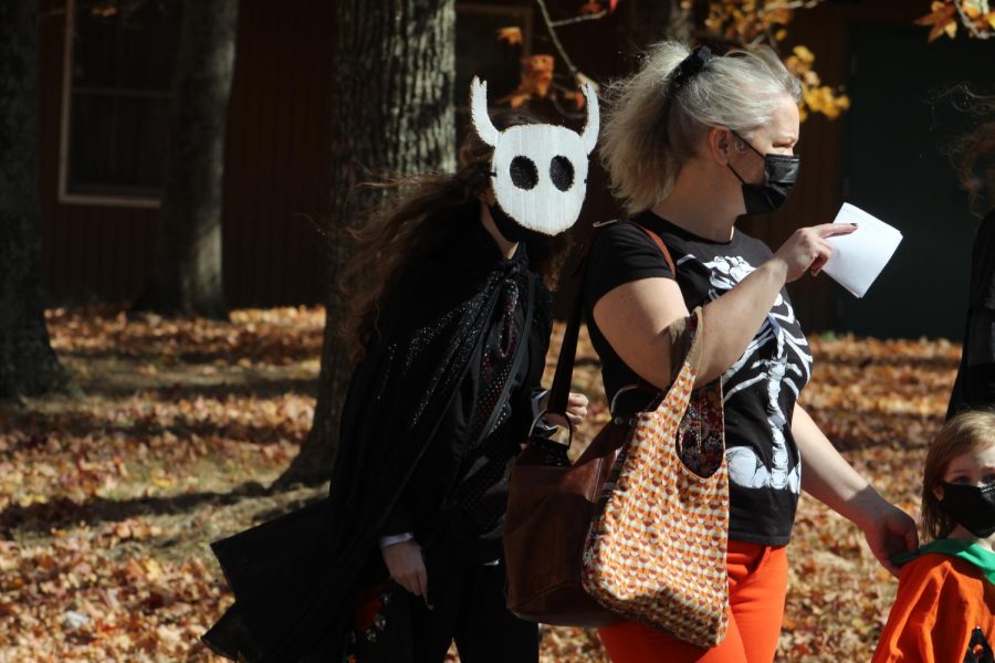 Attendee wears a Hollow Knight costume at The Haunted Hollow event Oct. 23, 2022 at Touch of Nature in Makanda, Ill.