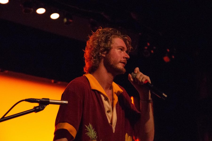 Yung Gravy Speaks with the crowd during his concert at Shryock Auditorium Oct. 12, 2022 in Carbondale, Ill. 