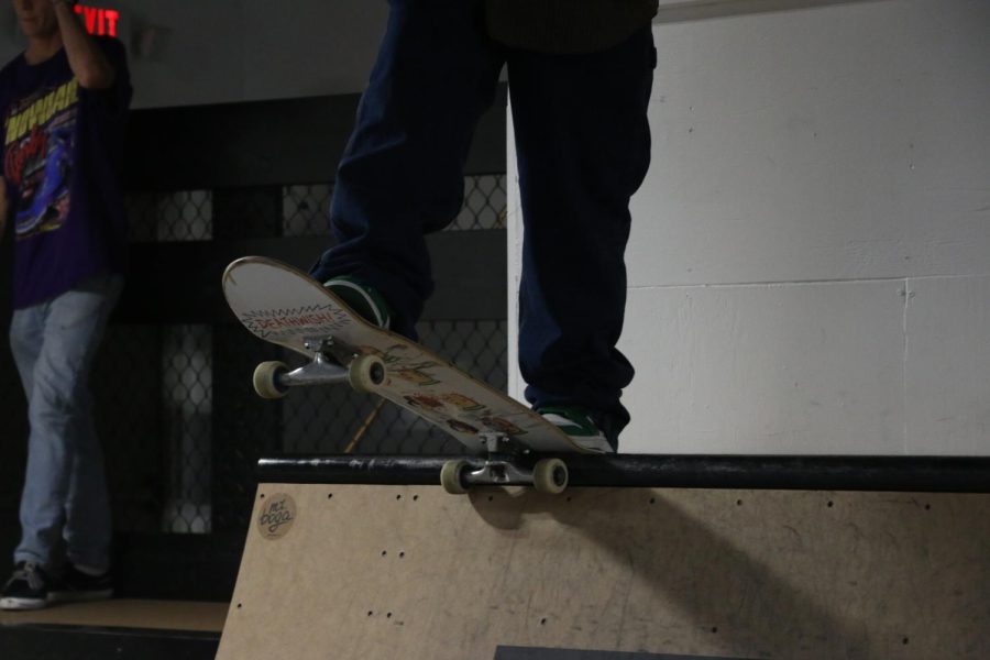 Rico prepares to drop in at the new Slabz indoor skate park Dec. 2, 2022 in Carbondale, Ill.