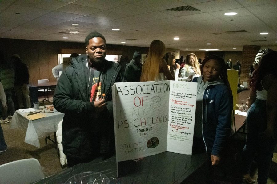 Jonathan Pomerlee and Shauna James Presented their board for the RSO “Association of Black Psychologists” Jan 27, 2023 at The Student Center in Carbondale, Ill.