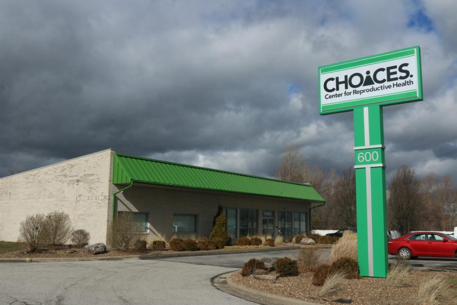 The Choices Center for Reproductive Health sign stands in front of it’s building Feb. 9, 2023 on N Giant City Road in Carbondale, Ill.