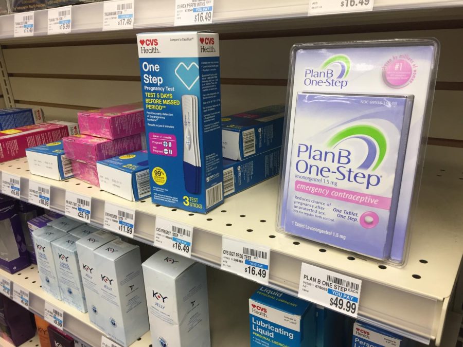 Plan B for sale at a pharmacy in Portland, Oregon, March 12, 2020.