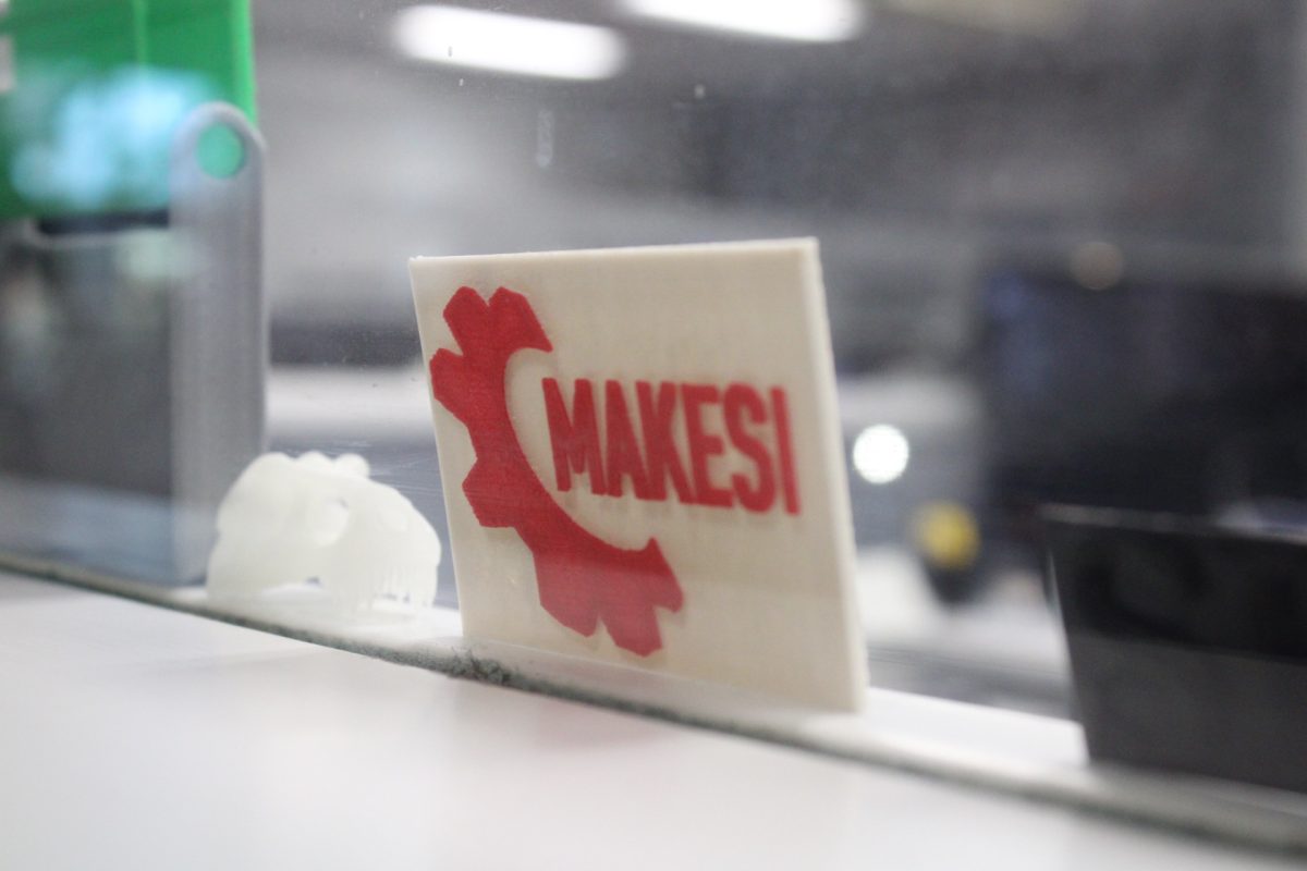 3-D printed sign on display at Studio 3 Oct. 25, 2023 at Dunn-Richmond Center in Carbondale, Illinois.