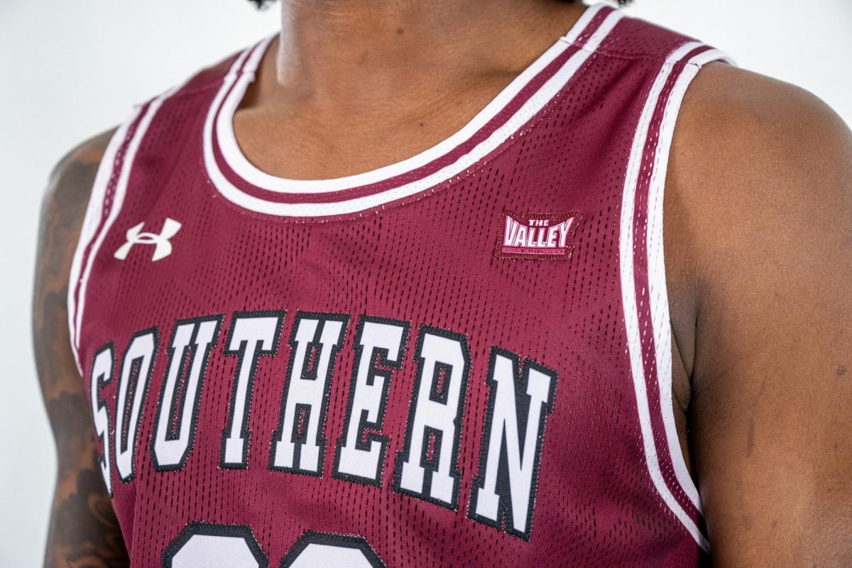 A close up of the new Saluki basketball uniforms for this season Sept. 13, 2023 in Carbondale, Illinois. 