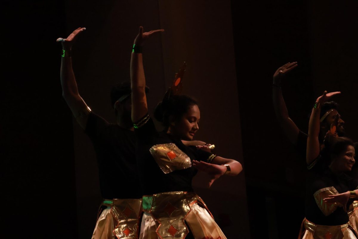 The Sri Lankan Student Association performs a traditional dance at the International Cultural Show at the Student Center Ballrooms Feb. 9, 2024 in Carbondale, Illinois. 
@SimShardPhotography 
