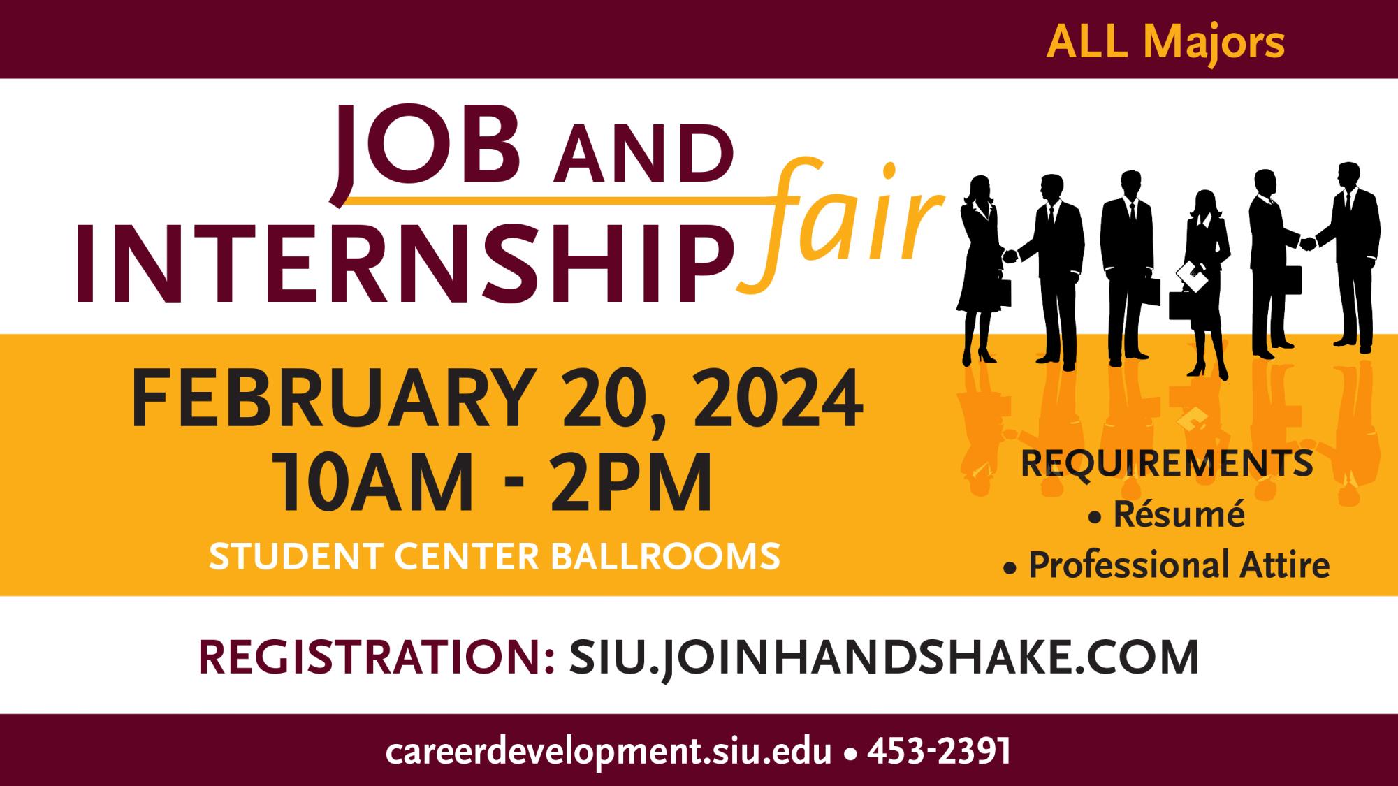 Job and Internship Fair February 20th, 2024