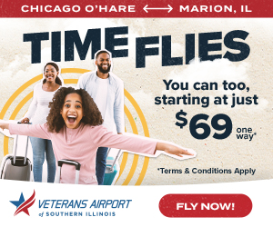 Veteran's Airport of Southern Illinois. Fly for as low as $69 one way. Terms and conditions apply.