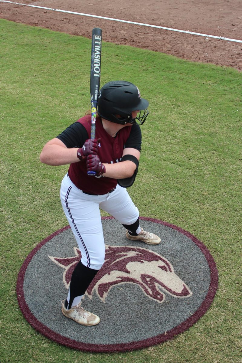 Senior designated player Alexis
Rudd (23) stands on deck to bat
as the Salukis face John A. Logan
College Sept. 15, 2024 at Charlotte
West Stadium in Carbondale,
Illinois.