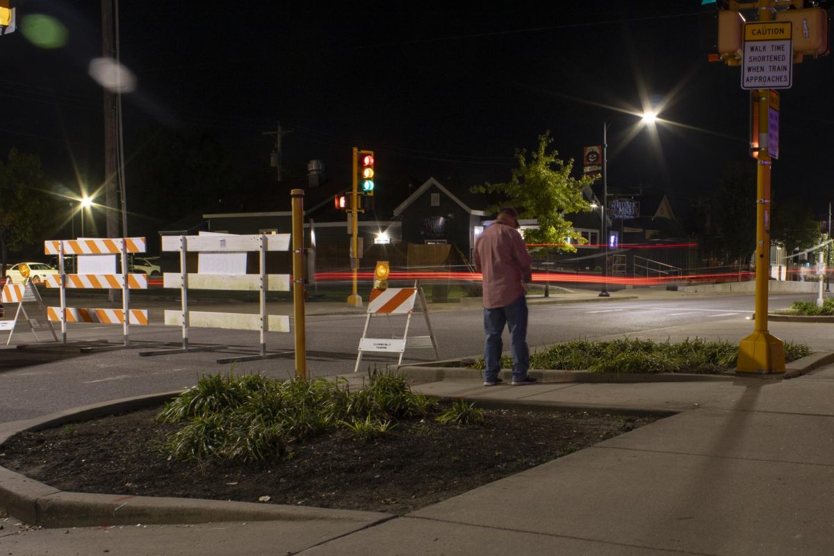 Bob Pechous stands at the intersection where The Strip was closed for the Off the Rails Concert Oct. 11, 2024 in downtown Carbondale, Illinois.