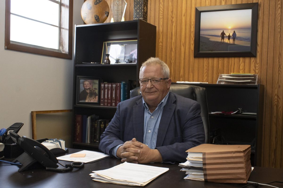 Congressional candidate Brian Roberts poses for a portrait in his office Oct. 28, 2024 in Carbondale, Illinois.