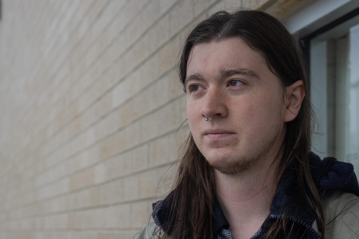 Jackson Bradley speaks on their second time voting for the 2024 General Election after voting for the primary election in 2020 Nov. 5, 2024 at Carbondale High School in Carbondale, Illinois