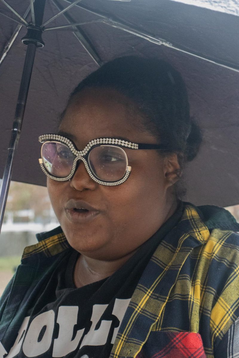 New Jackson County resident, Alexis Jenkins, casts her vote Nov. 5, 2024 at Carbondale High School in Carbondale, Illinois. “I believe that voting is definitely important, my Grandpa Johnny Shaw was a representative,” Jenkins said.