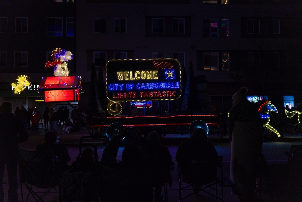 The Lights Fantastic Parade welcomes visitors Dec. 7, 2024 at the Strip in Carbondale, Illinois. 