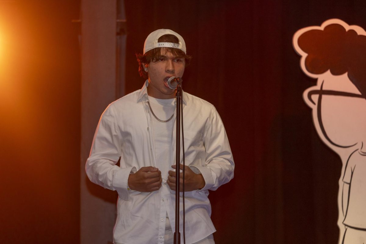 Julian Brady of the SIU Forestry Club performs Usher's "Nice & Slow" during round one of the RSO Karaoke Cup on Tuesday, Oct. 7 at Hangar 9. 