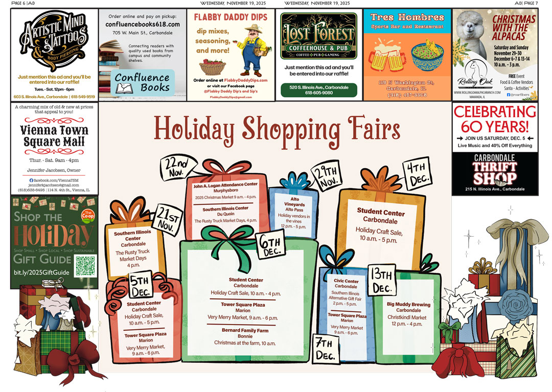 local shopping and holiday craft fairs and markets