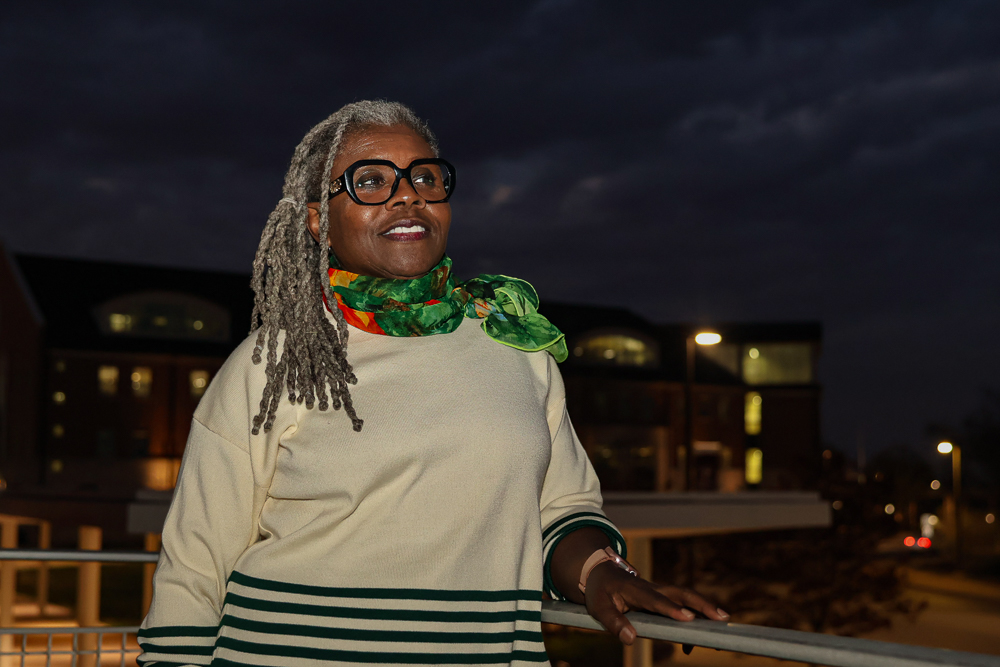 Theresa Claiborne poses for a portrait at SIU's Student Center March 27, 2026 in Carbondale, Illinois.