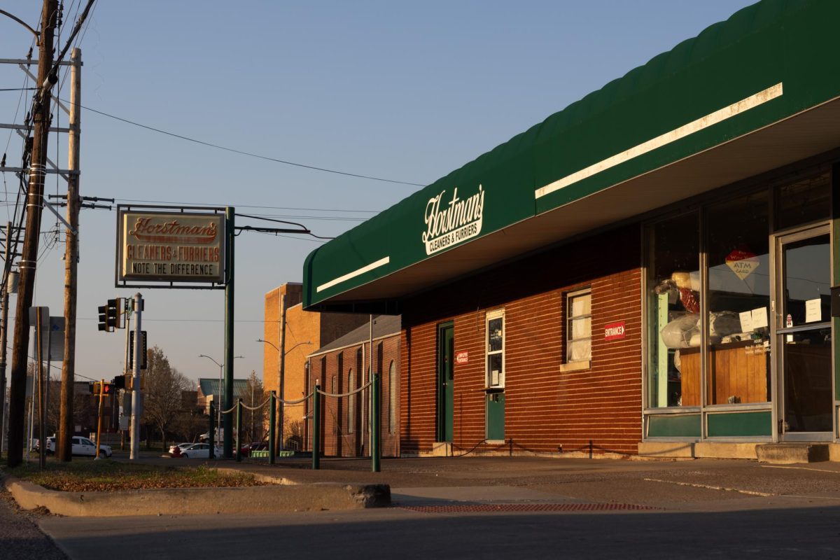The sun sets over Horstman's March 22, 2026 in Carbondale, Illinois.